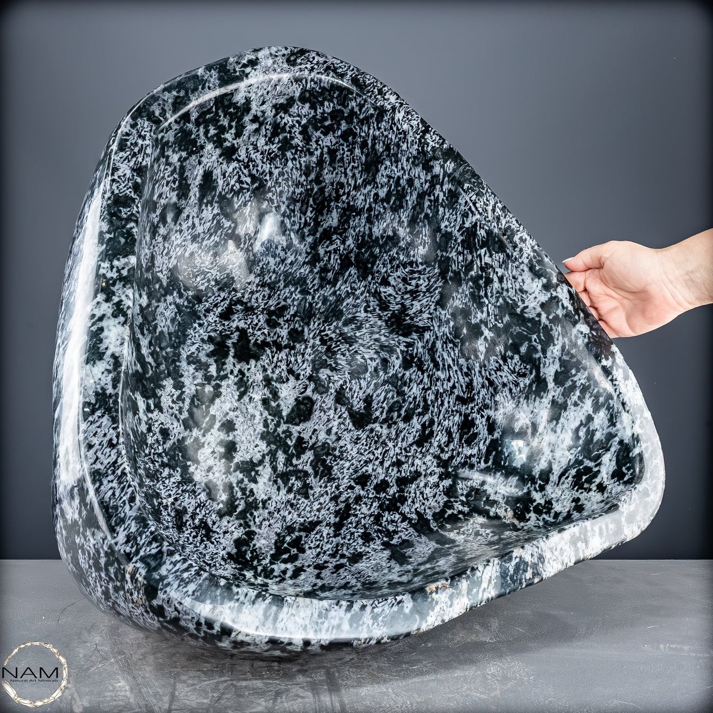 Natürliche Indigo Gabbro - Merlinite Schüssel - 81 kg