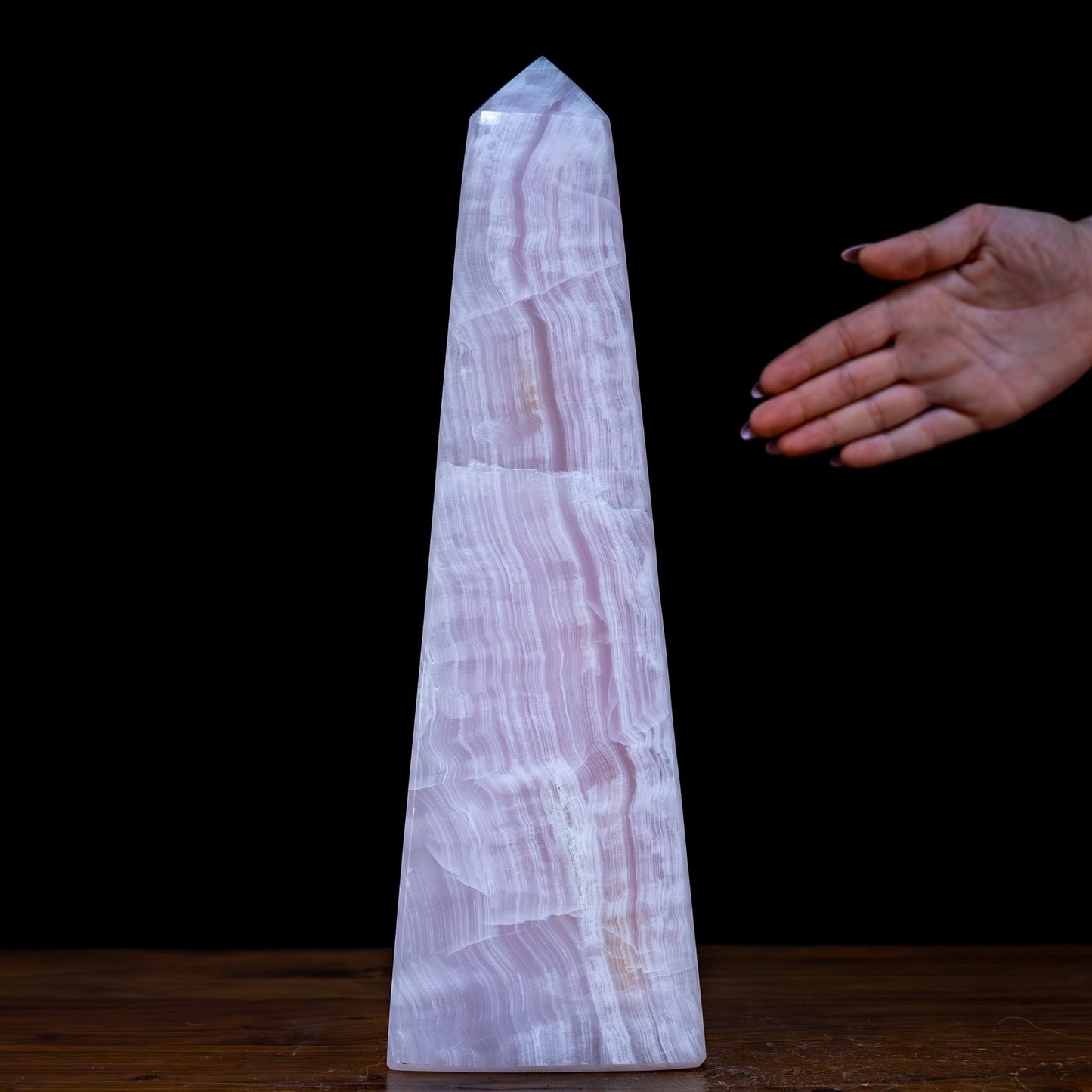 Natürlicher Pinker Aragonit - Kristall Obelisk - 4396,73g