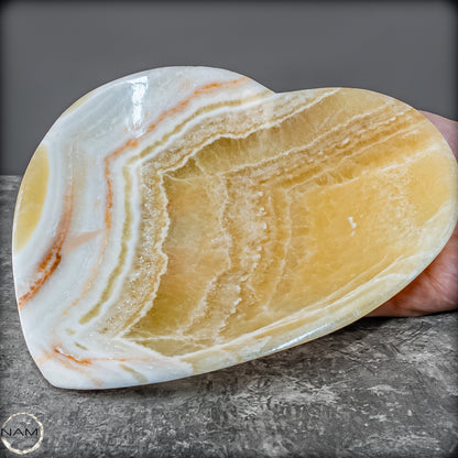 Wunderschöne Calcit-Herzschale aus Mexiko- 347,74g