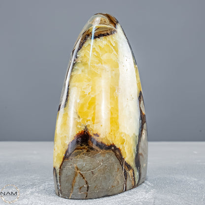 Natürliche Septarien-Kristall Freiform mit Druse - 641,25g