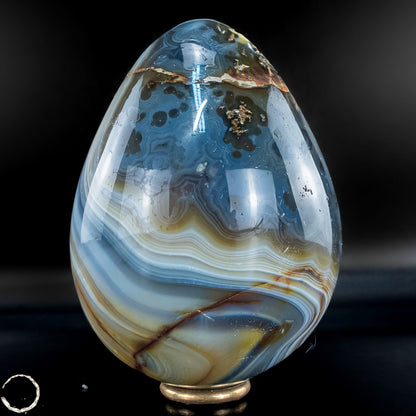 Gebändertes Orca-Achat-Ei – Ein faszinierendes Naturkunstwerk - 1011,49g