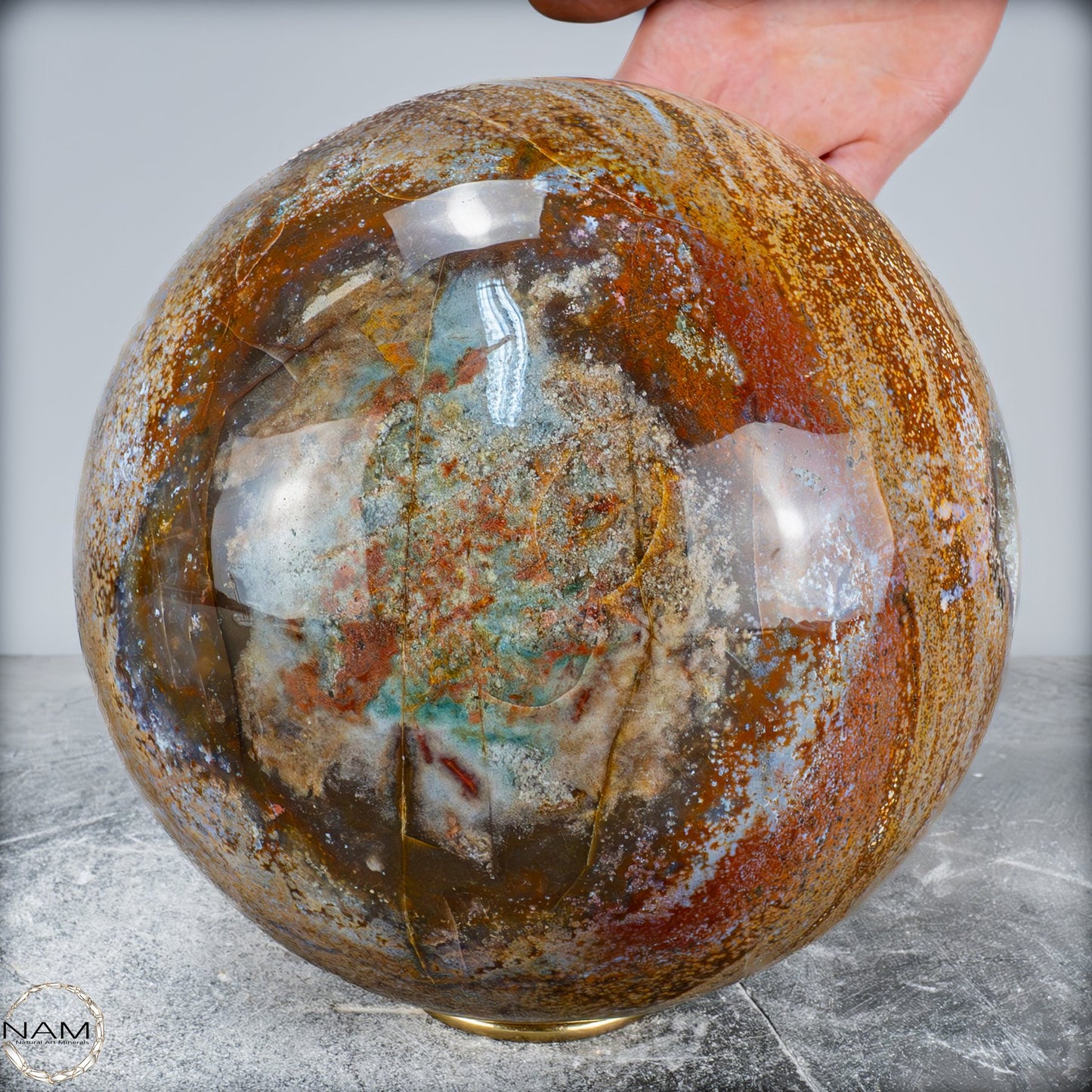 Natürliche Ocean-Jaspis-Achat Kugel - 14340,25g