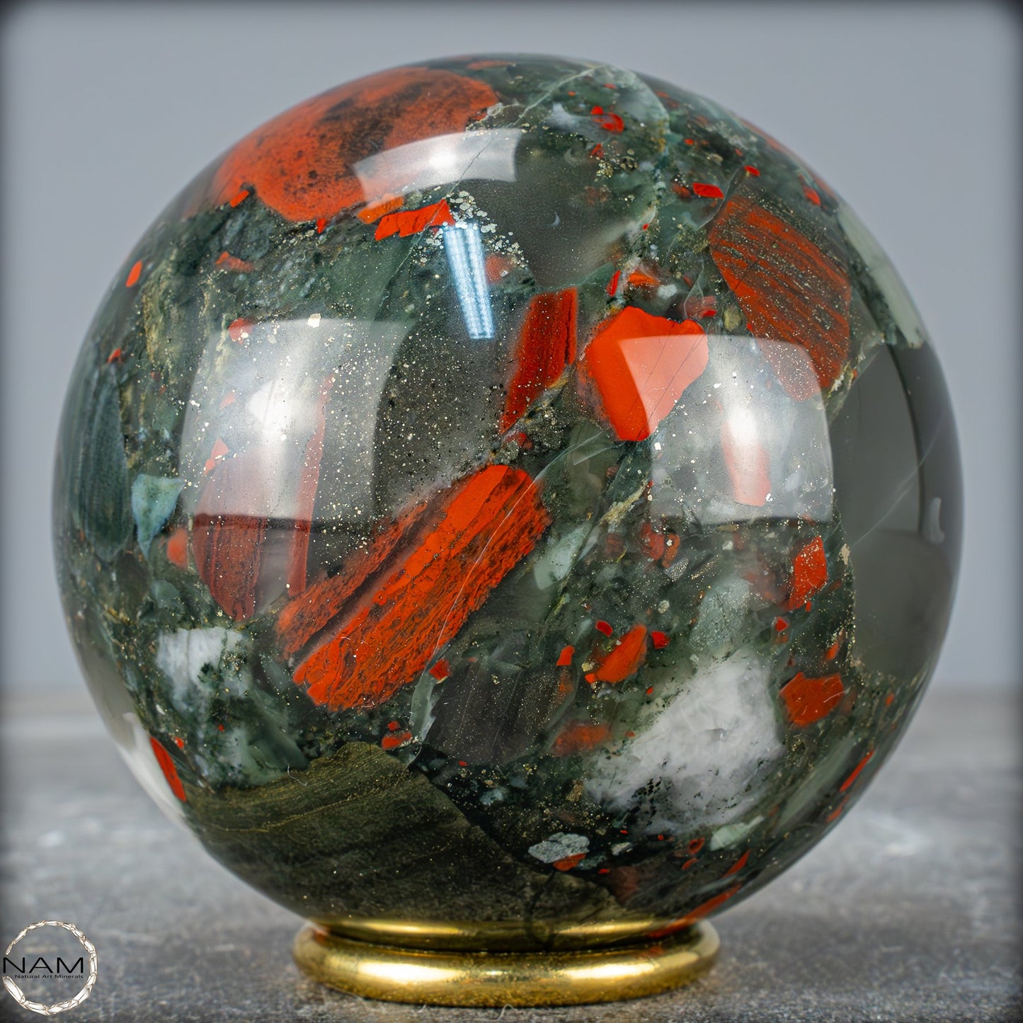 Natürliche Drachenblut-Jaspis Kugel aus Afrika - 1010,71g - 91mm