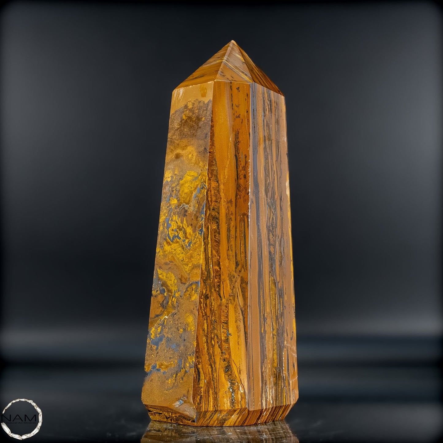 Natürlicher Tigerauge-Obelisk - 1201,36g