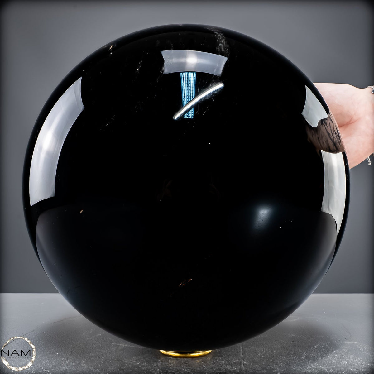 Natürliche Schwarze Schimmernde Obsidian Kristall-Kugel -15984,29g