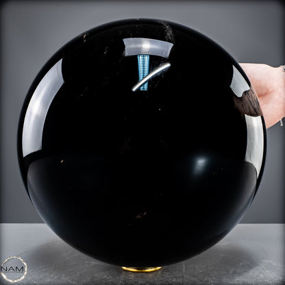 Natürliche Schwarze Schimmernde Obsidian Kristall-Kugel -15984,29g