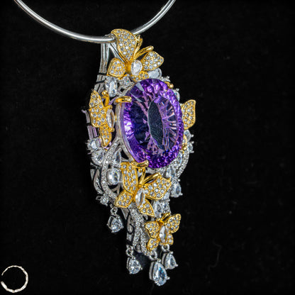 Prunkvoller Amethyst-Anhänger – vergoldetes Silber  20,68g 103,4ct