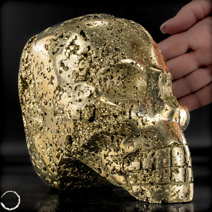Natürlicher Pyrit Schädel/Totenkopf Skulptur -4421,28g