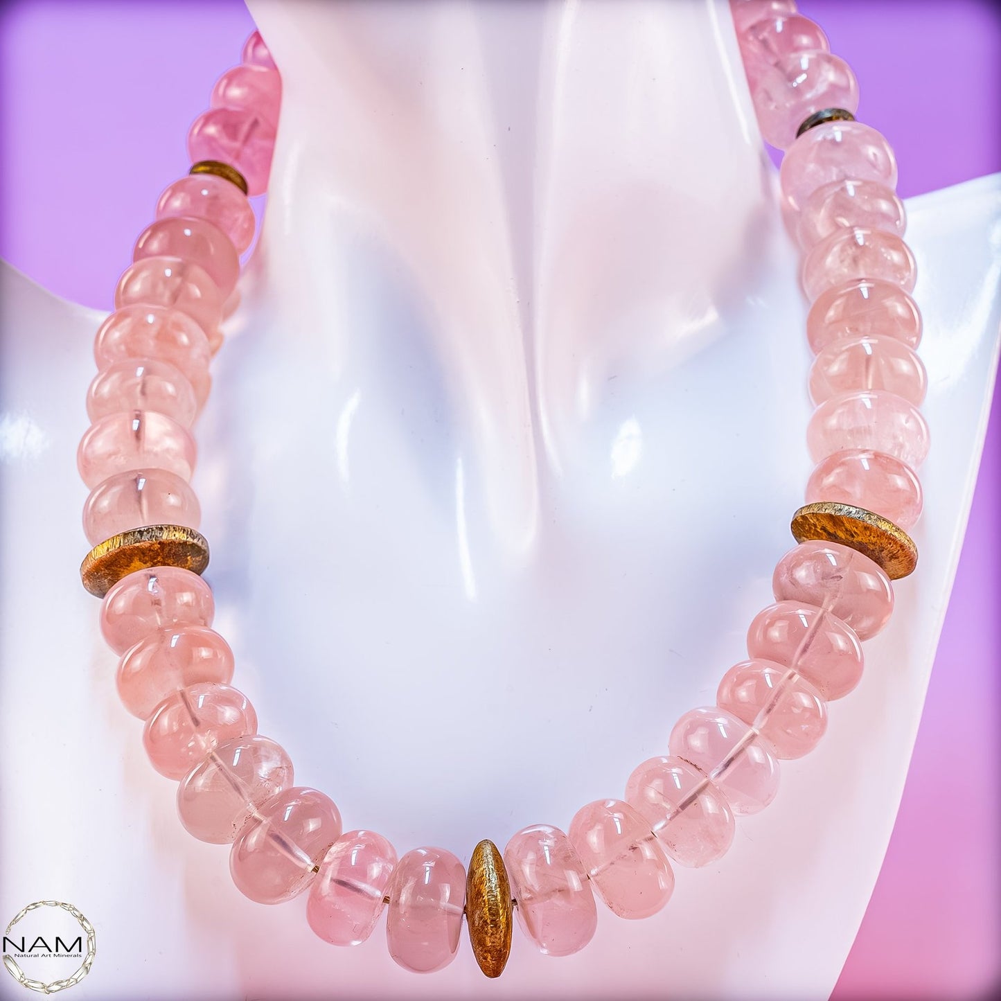 Elegante Rosenquarz Kette in zartem Rosé - 222,22g - 1111,1ct