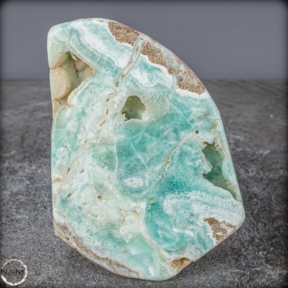 Natürlicher Blau-Grüne Aragonit Kristall-Freiform - 890,17g