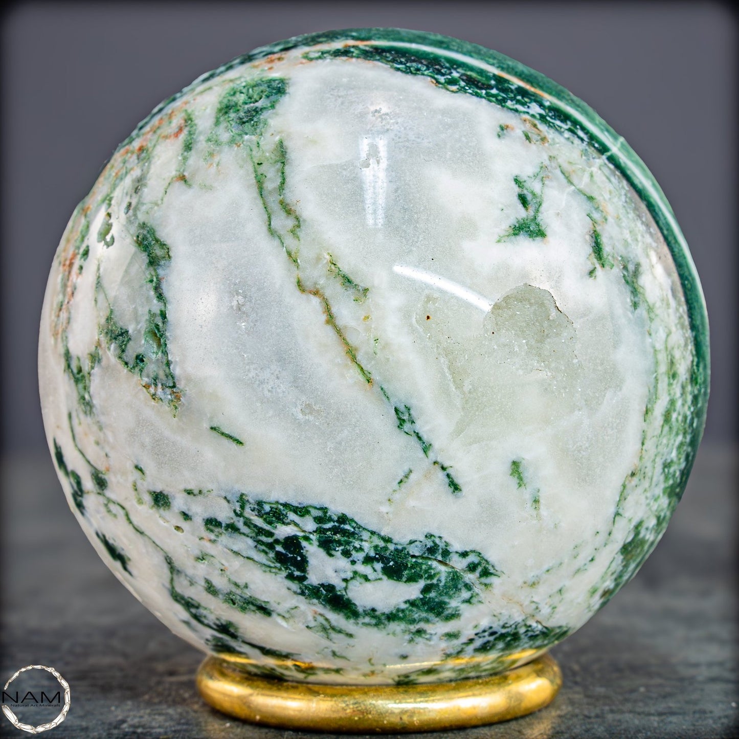 Natürlicher Moos Achat Kristall-Kugel -588,85g