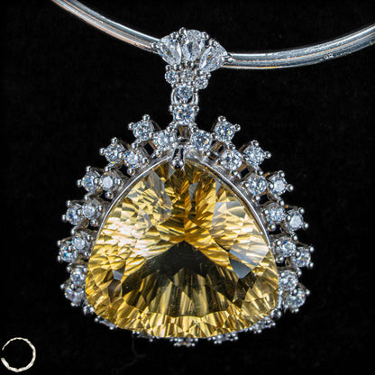 Citrin Anhänger aus 925er Silber Strahlende Eleganz - 7,81g 39,05ct