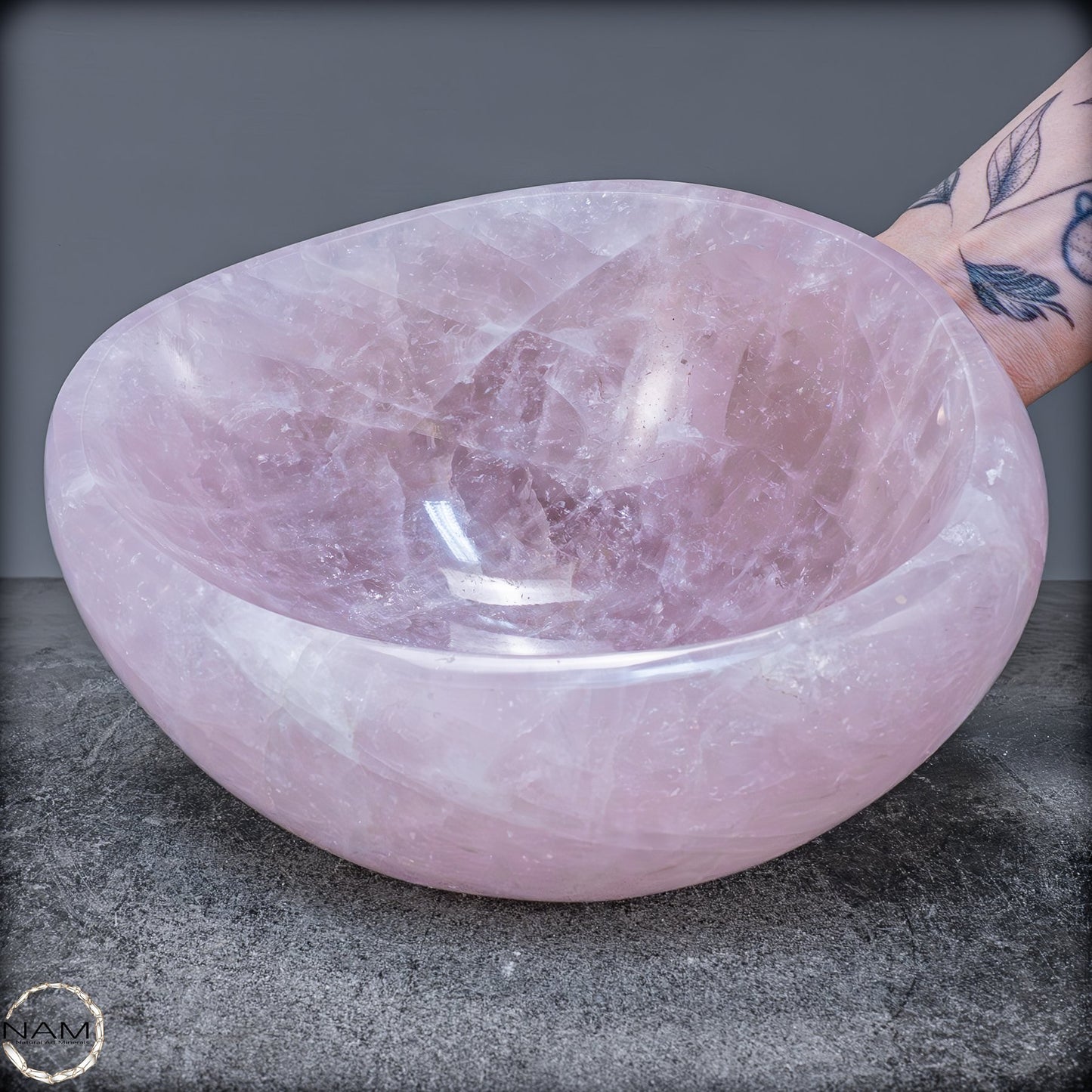 Natürliche Rosenquarz Schale / Schüssel - 3483,31g