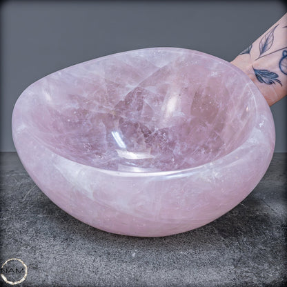 Natürliche Rosenquarz Schale / Schüssel - 3483,31g