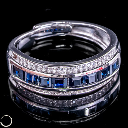 Strahlende Eleganz – Exklusiver Saphir-Ring aus 925er Silber -4,10g 20,5 ct
