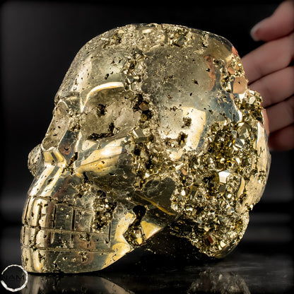 Natürlicher Pyrit Schädel/Totenkopf Skulptur -4421,28g