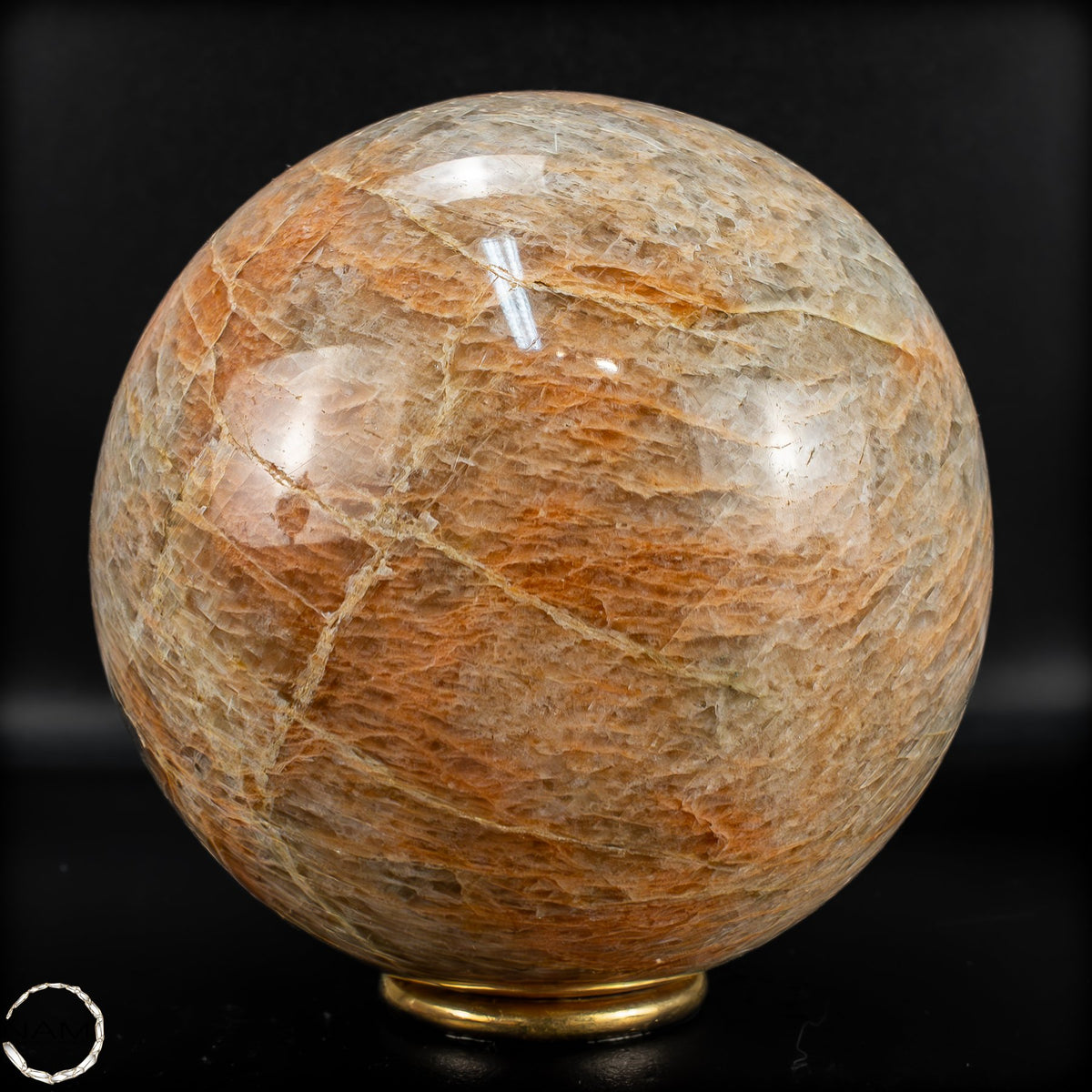 Natürlicher Pfirsich-Mondstein Kristall-Kugel -1915,17g