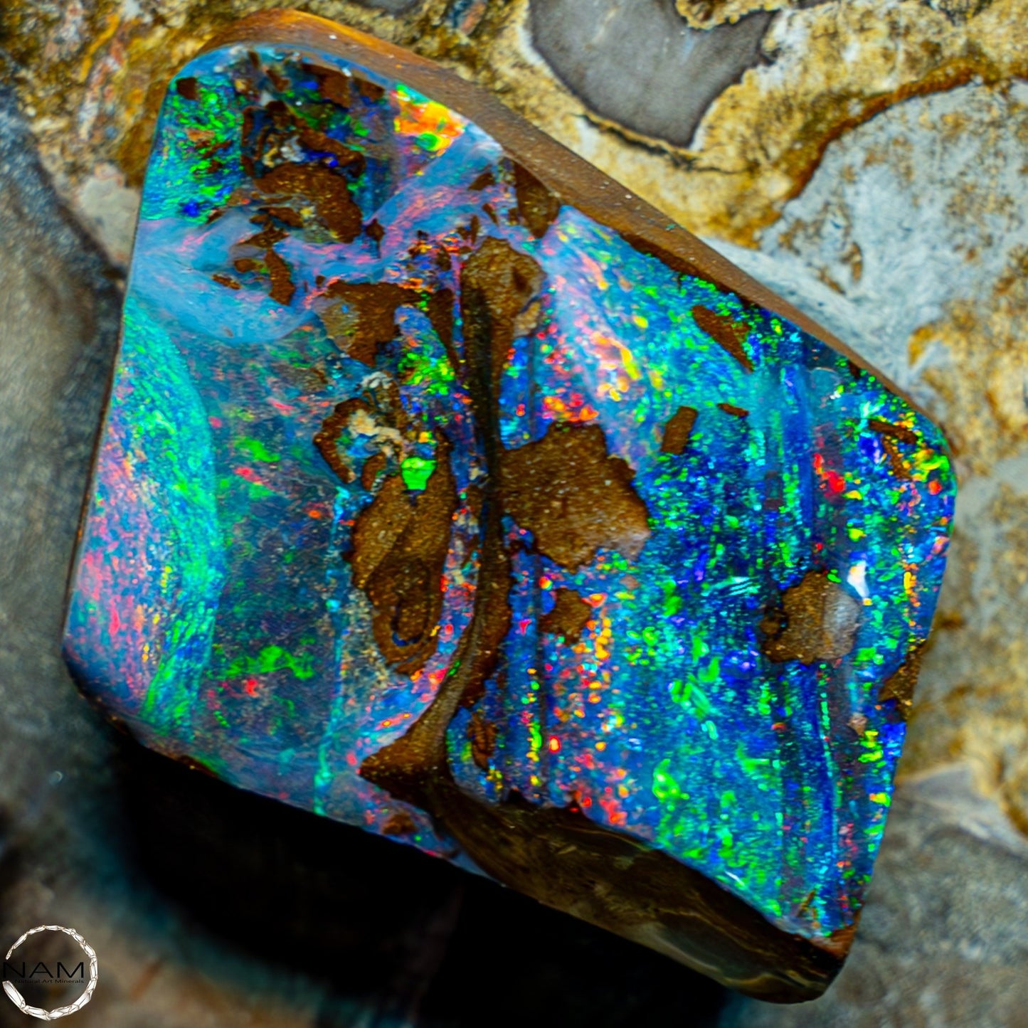 Natürlicher Boulder Opal aus Australien Edelsteinqualität Poliert - 11,202g