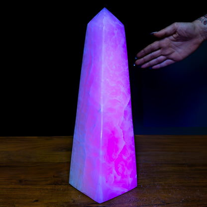 Natürlicher Pinker Aragonit - Kristall Obelisk - 4396,73g