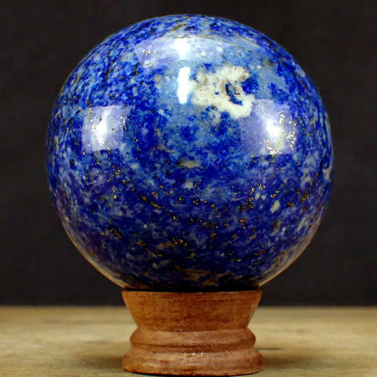 Königsblaue Lapislazuli-Kugel mit Pyrit - 1104.81 g - 90 mm