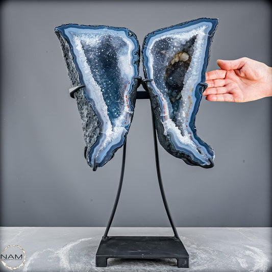 Achat-Chalcedon-Flügel mit Calcit - 10447,91g