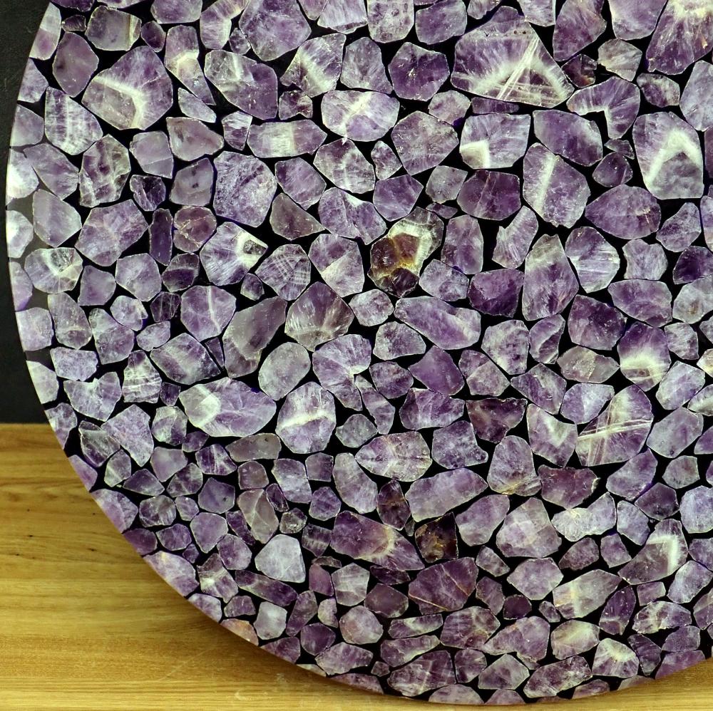 Wunderschöne Amethyst Tischplatte: 12965 g - 590x590x20 mm