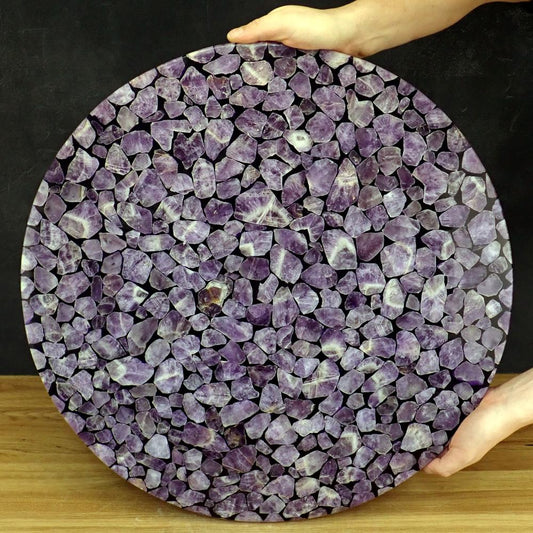 Wunderschöne Amethyst Tischplatte: 12965 g - 590x590x20 mm