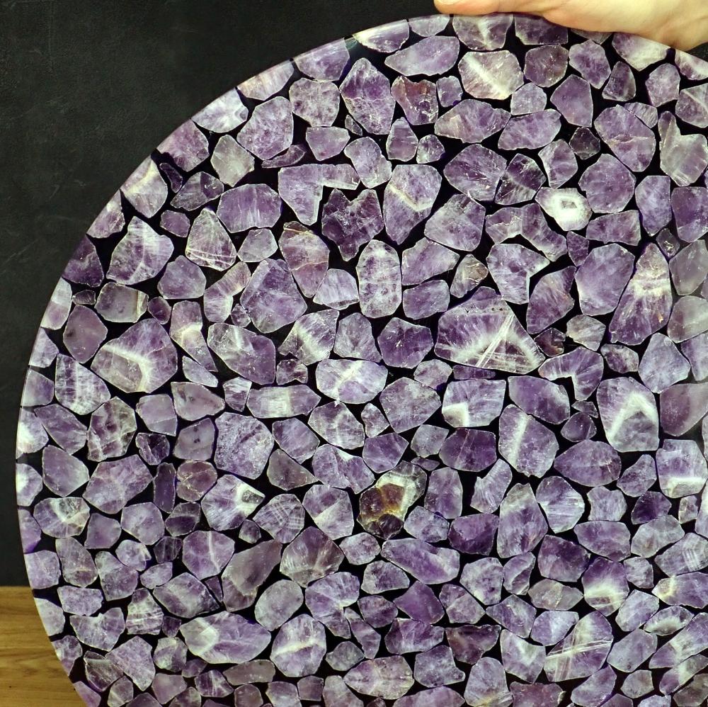 Wunderschöne Amethyst Tischplatte: 12965 g - 590x590x20 mm