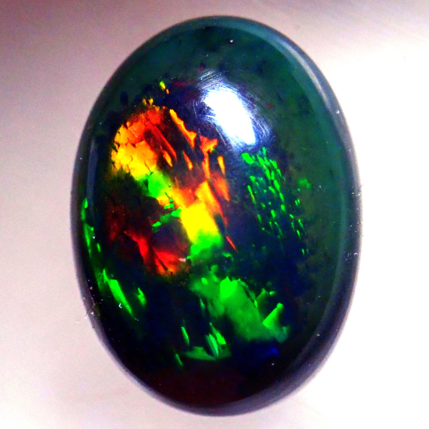 Opal Cabochon (Schwarz) aus Äthiopien, 6,17ct - 1,234g - 15,1 x 11,1 x 8,3 mm