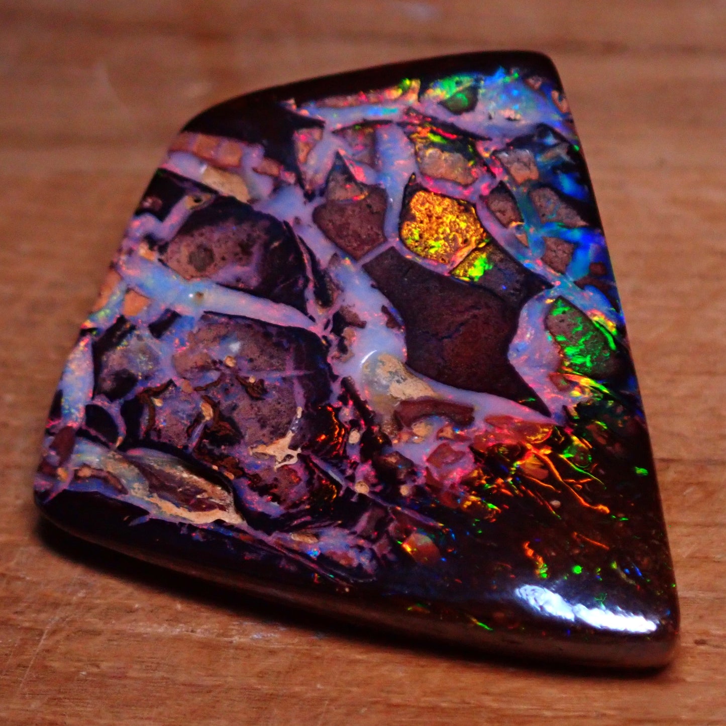 AAA+ Boulder Opal aus Australien, 32.65ct - 6,530g - 35,78 x 32,07 x 4,97mm