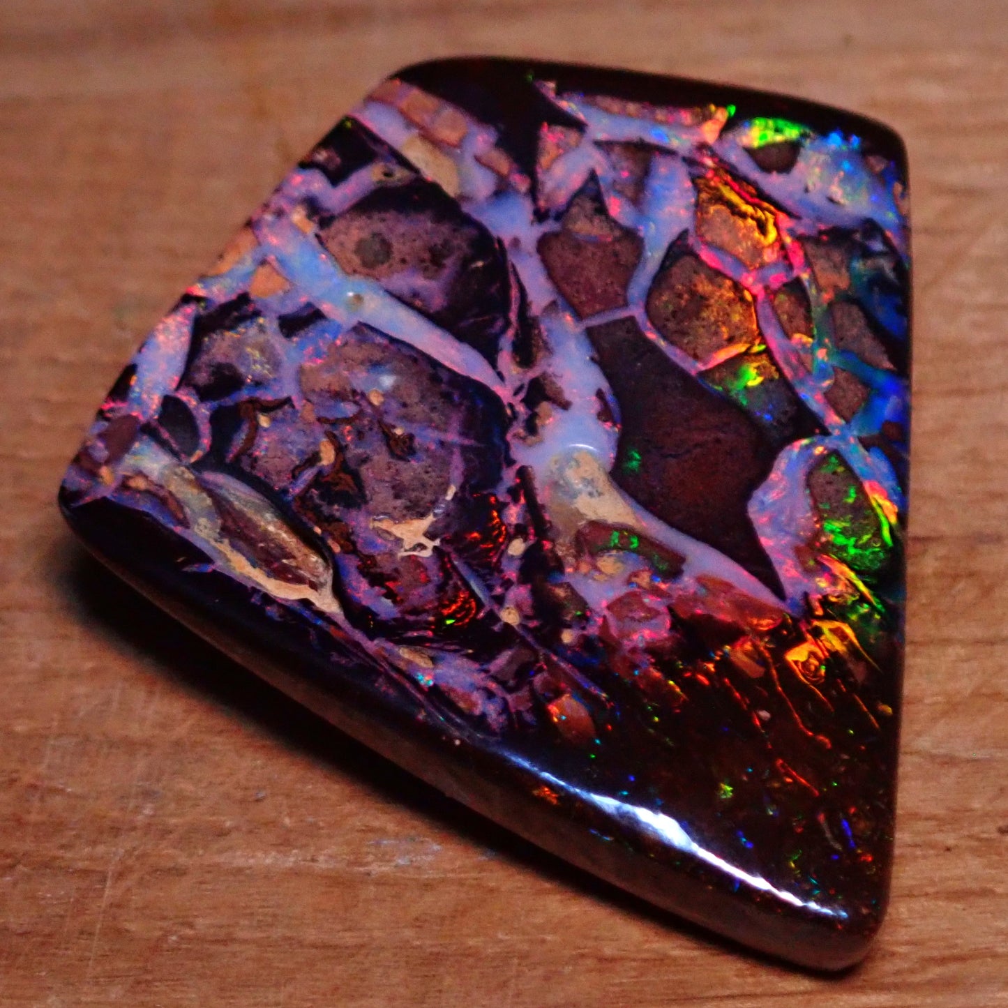 AAA+ Boulder Opal aus Australien, 32.65ct - 6,530g - 35,78 x 32,07 x 4,97mm