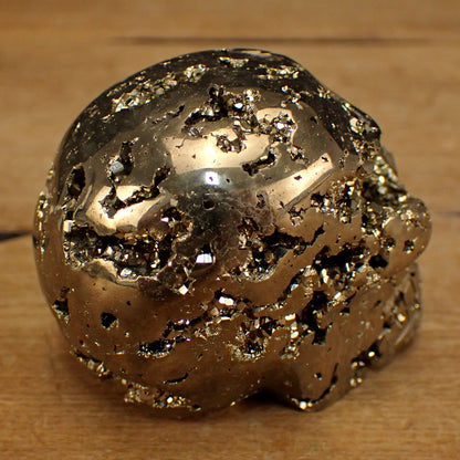 Pyrit Schädel/Totenkopf Skulptur - 426,69g - 69 x 61 x 50 mm