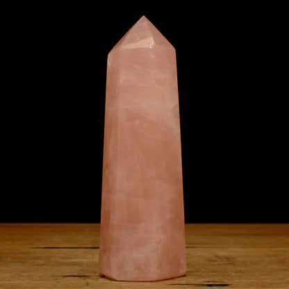 Rosenquarz Obelisk aus Brasilien - 376,66g - 141 x 44 x 41mm