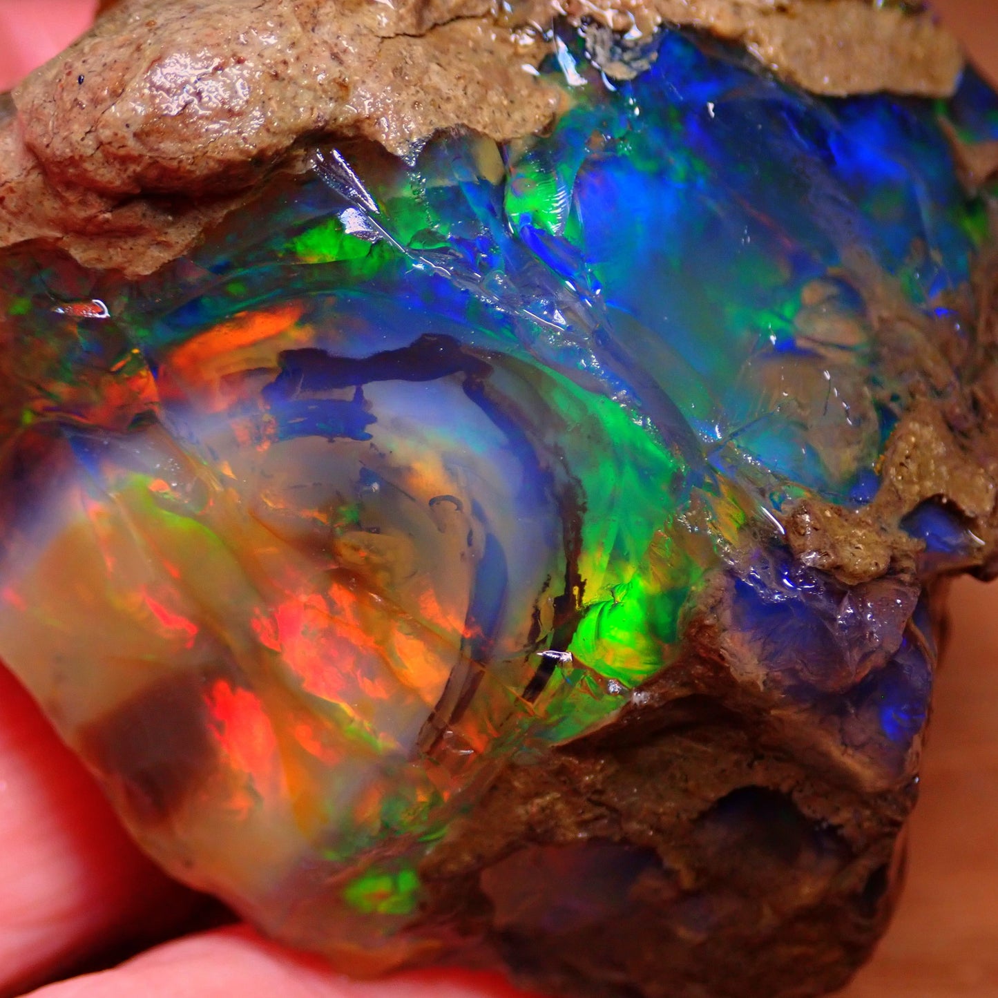 Seltener Großer Kristall-Opal, Äthiopien - 1032.95 ct - 206,59g - 76,62 x 65,02 x 45,66mm