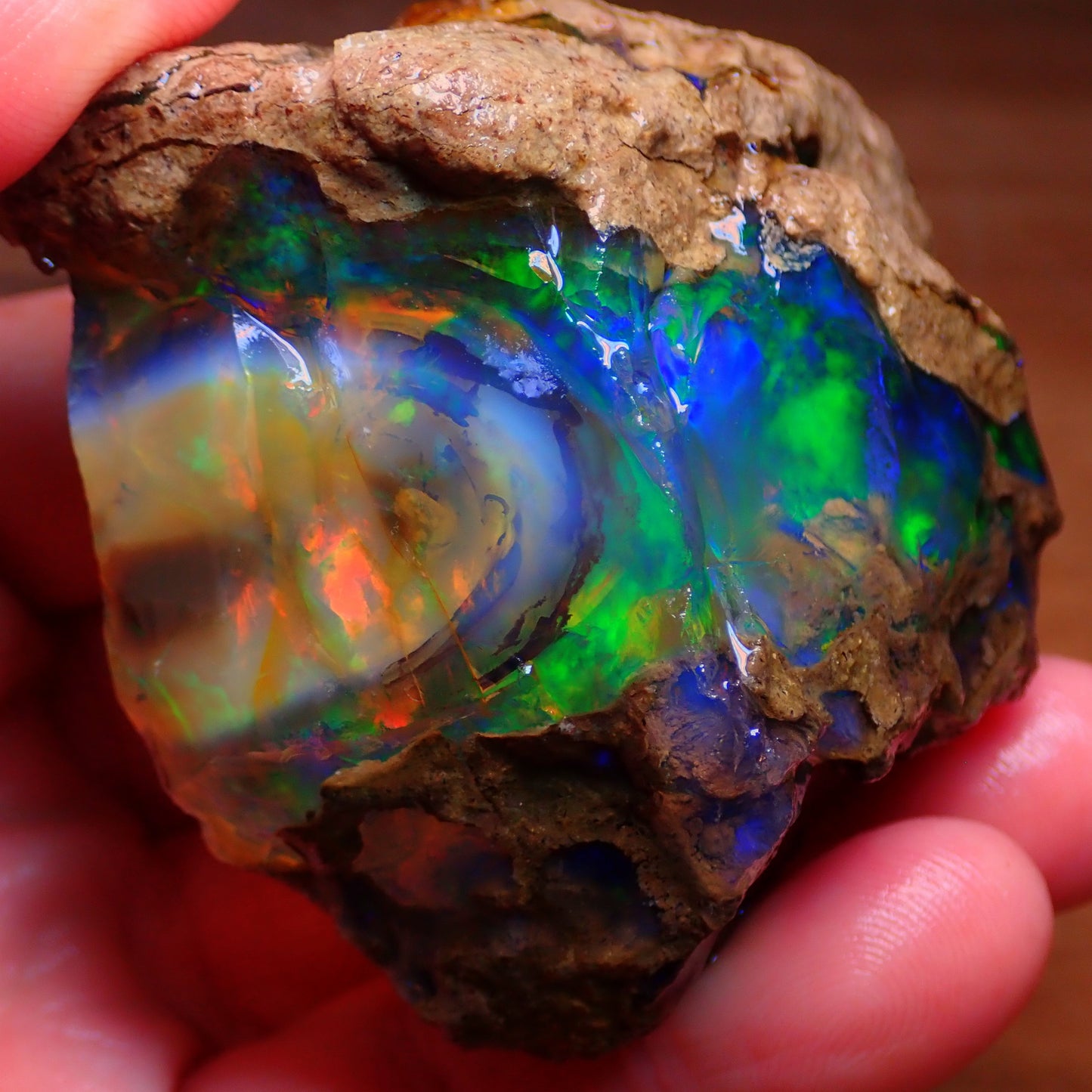 Seltener Großer Kristall-Opal, Äthiopien - 1032.95 ct - 206,59g - 76,62 x 65,02 x 45,66mm